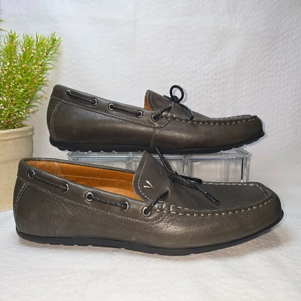MENS VIONIC MERCER LUCA SHOE SLIP-ON LOAFER MOCASSIN GRAY SIZE 8 NWOT